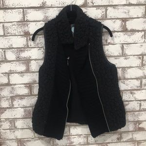 Black Faux Sheep’s Fur Vest